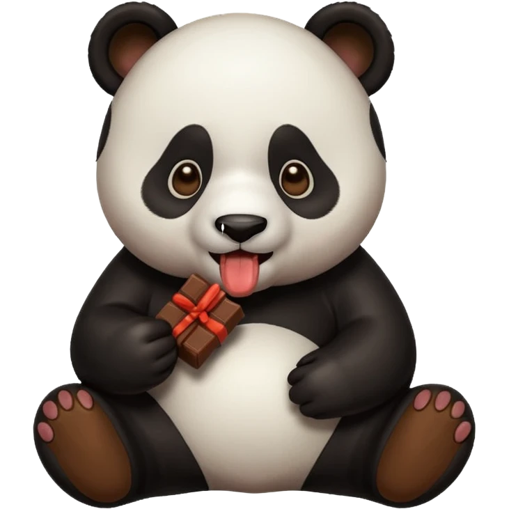 Panda eating Chocolate poo poo pee pee emoji