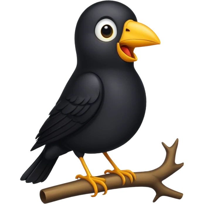 black bird singing emoji