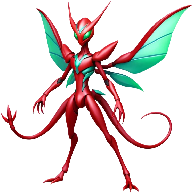  Cool Edgy Shiny Futuristic Ethereal Legendary Scizor-Deoxys-Digimon-Schyther-Flygon-hybrid full body emoji