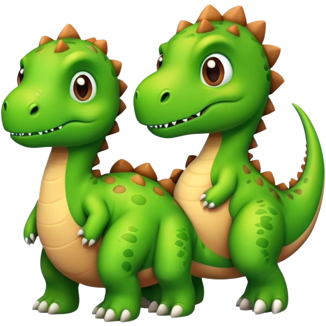 Two dinosaurs cuddling  emoji