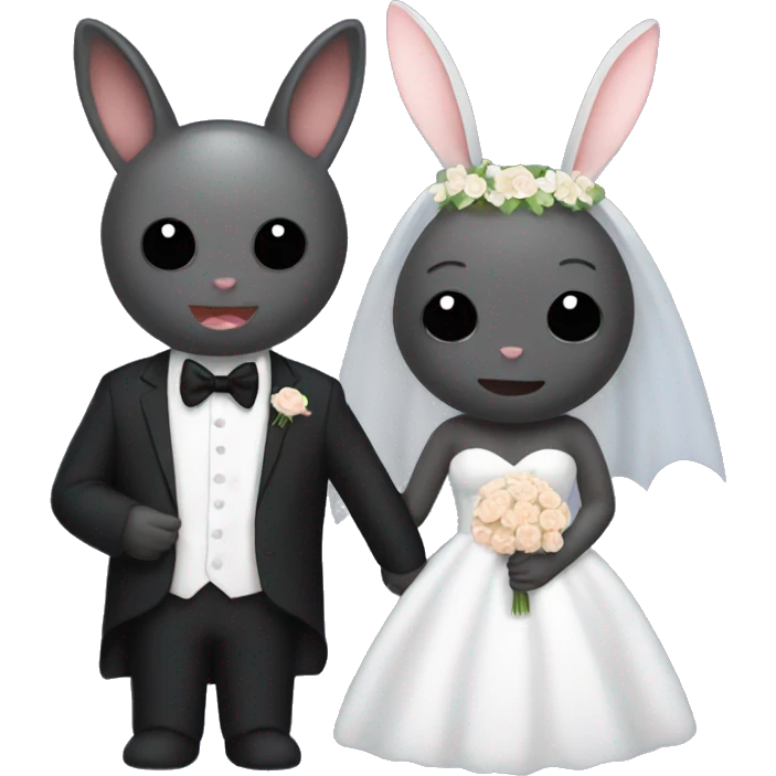 A bat and a bunny getting married  emoji