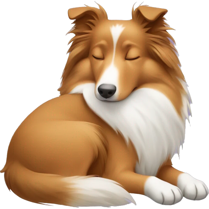 sleeping shetland sheepdog emoji