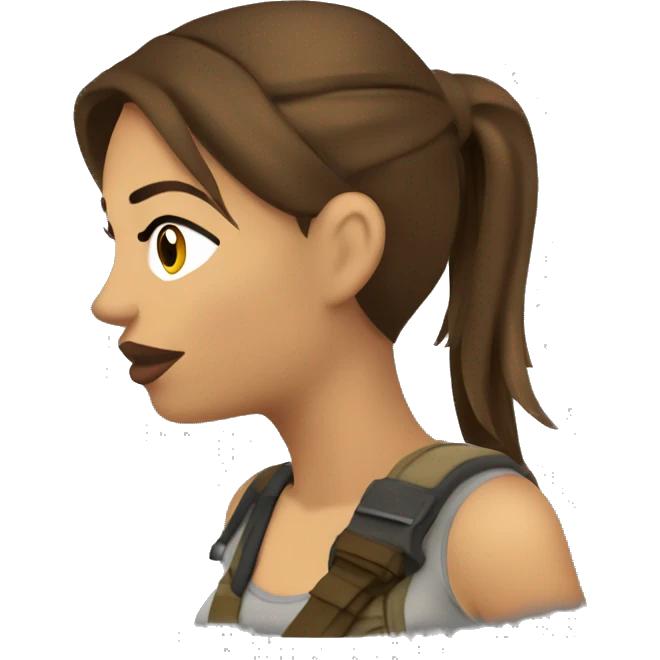 Lara croft tirando un beso emoji