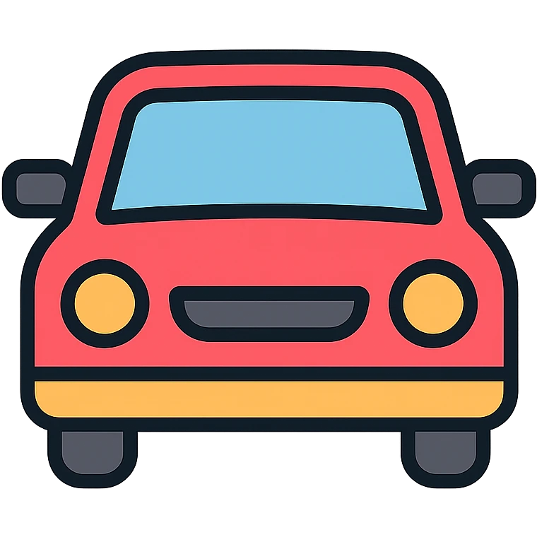 car, front view, color icon style emoji
