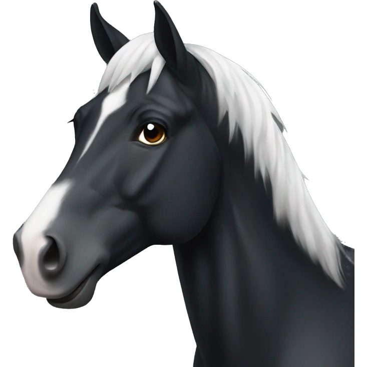 Black horse with white blaze emoji