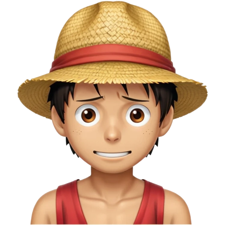 Monkey D. Luffy from One Piece with straw hat emoji