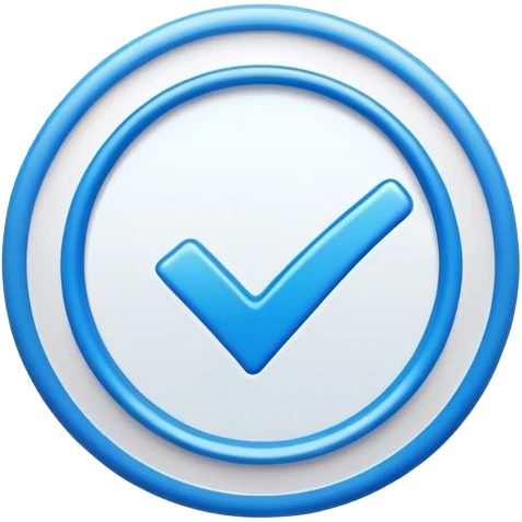 Blue certification check mark  emoji
