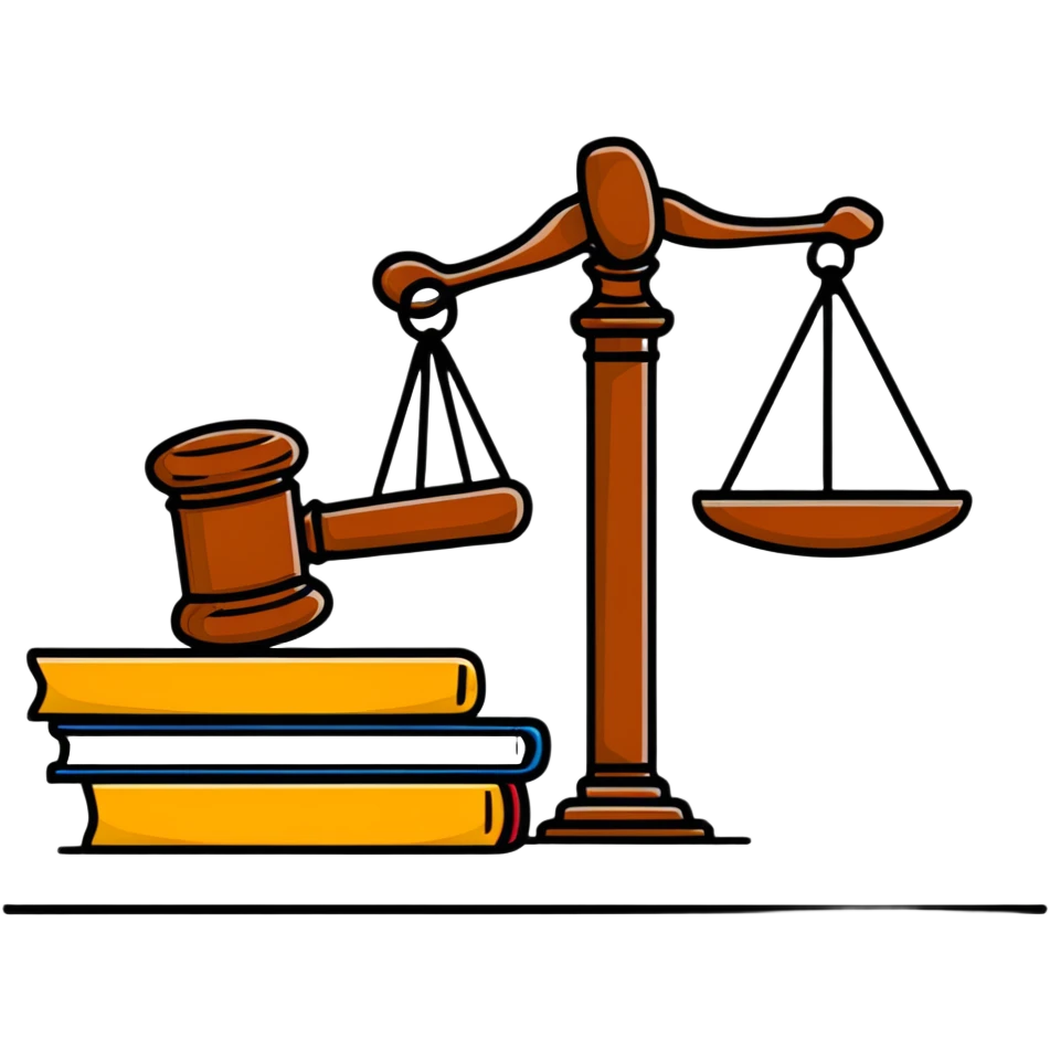 Gavel with law book emoji