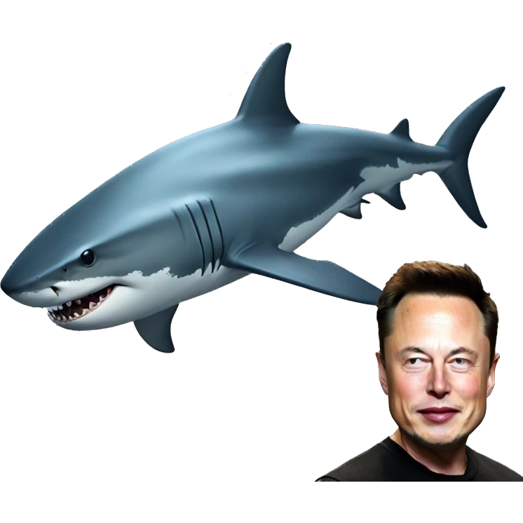 Shark with Elon Musk emoji