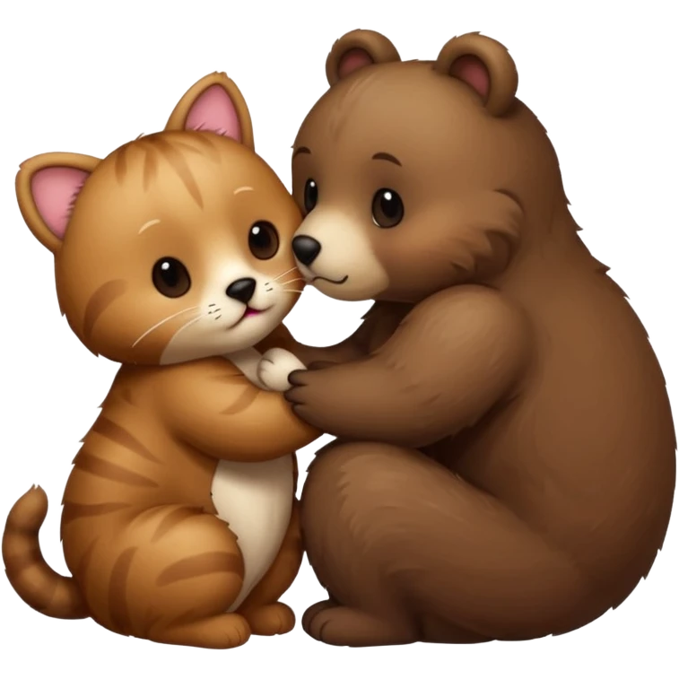 Bär küsst Katze emoji