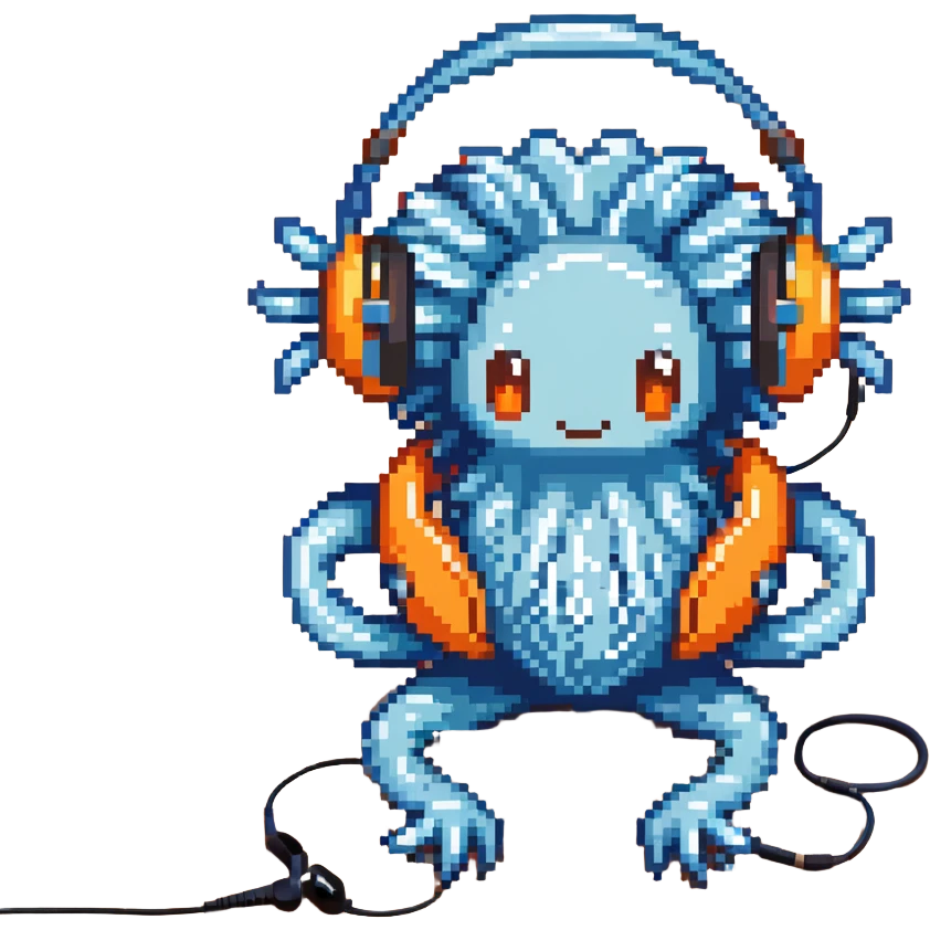 light blue sea anemone with arms, listening to music with headphones, sitting on sand emoji
