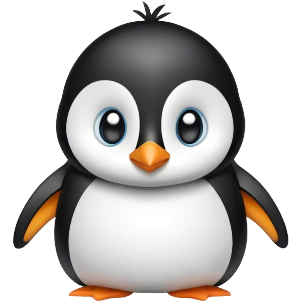 Pinguin with cute eyes emoji