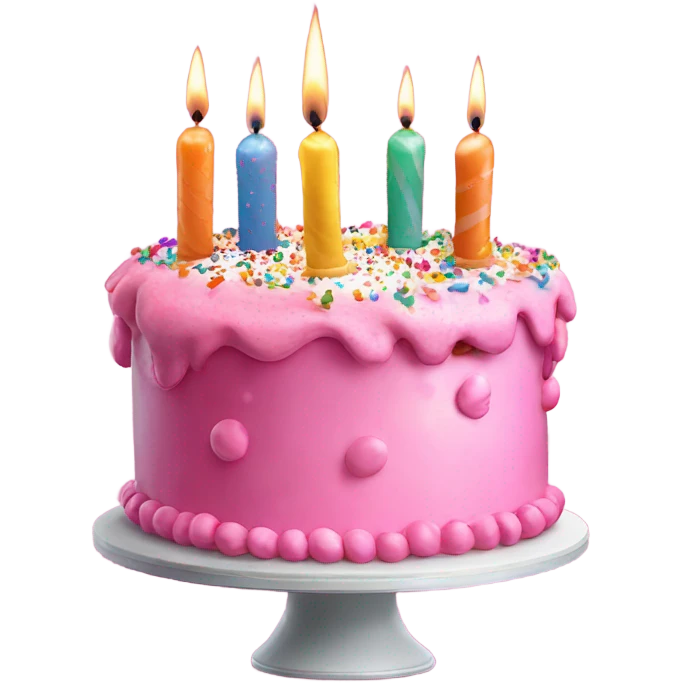 Pink birthday emoji