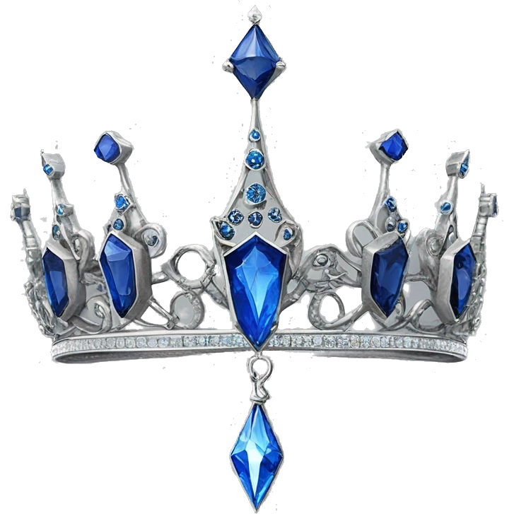 The Ravenclaw Diadem is a tiara-like object with a majestic design, made of gleaming silver and set with glittering blue gems. It is enchanted to enhance the wisdom and intellect of its wearer. Voldemort turned it into a Horcrux, embedding a fragment  emoji