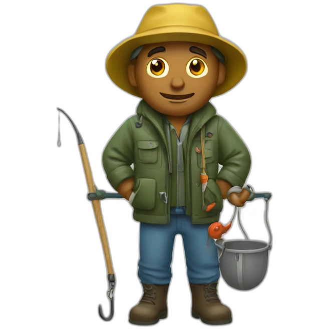 fisherman with hook emoji