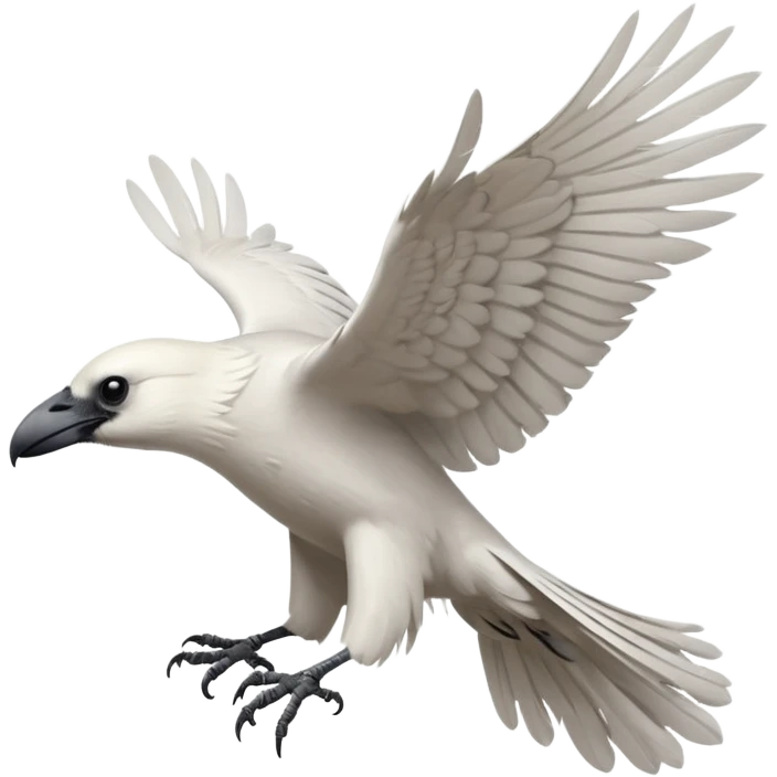white raven flying emoji