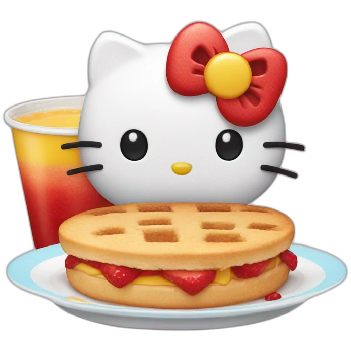 Hello Kitty desayunando emoji
