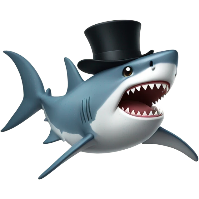 shark with tophat emoji