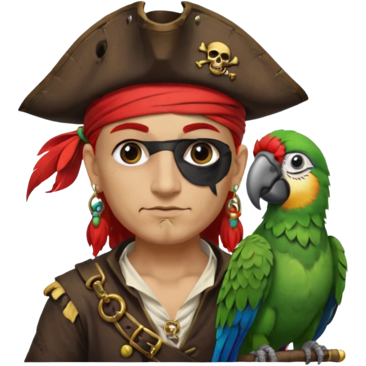 pirate and parrot emoji
