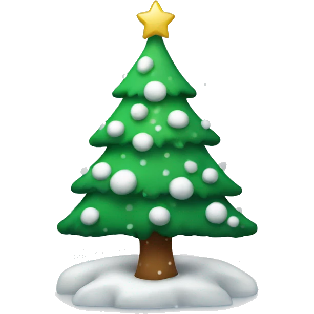 Christmas tree with snow emoji