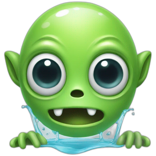 Alien tomando agua emoji