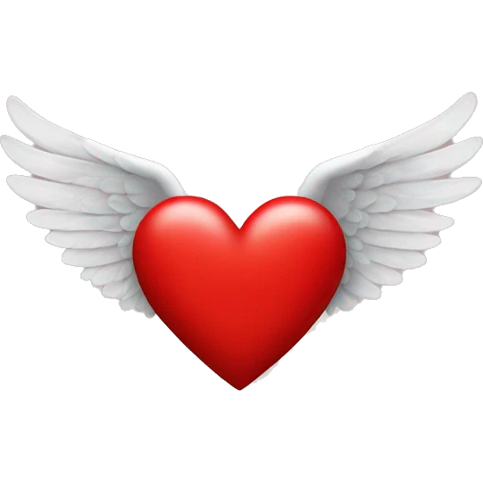 Wings around red heart emoji
