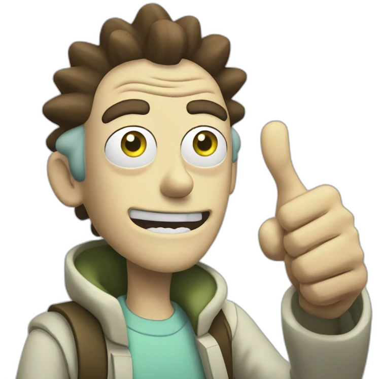Happy Rick morty thumbs up emoji