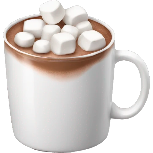 Christmas Mug of hot chocolate with marshmallows emoji