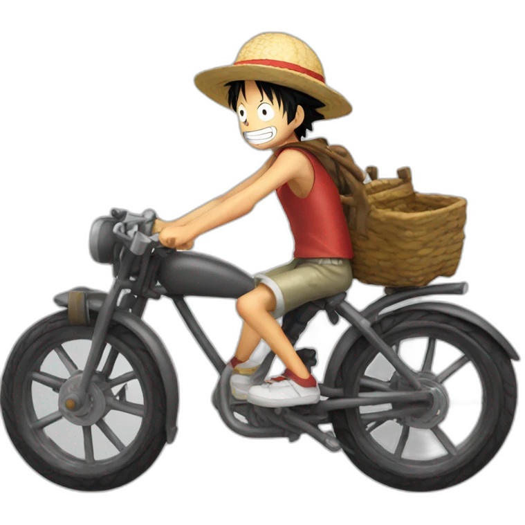 Luffy in a bike emoji
