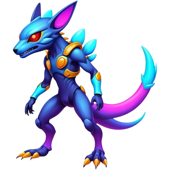 modern colorful neon-colored Fakémon-Protogen-creature (full body) emoji