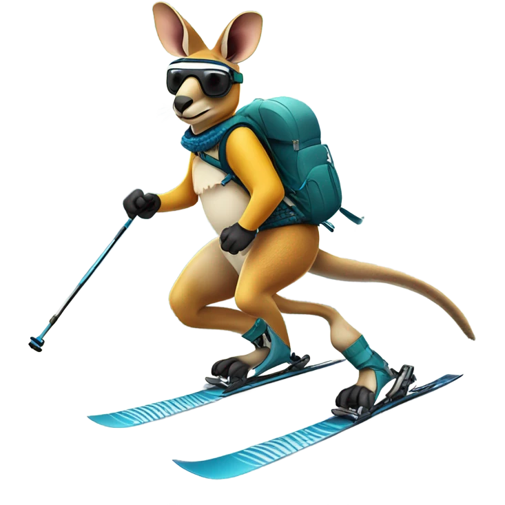Kangaroo skiing emoji