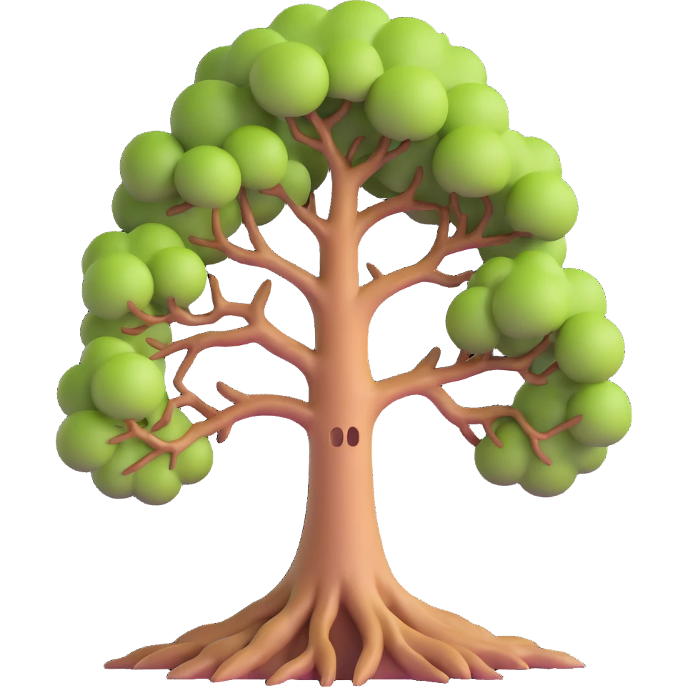 tree half dead half alive emoji