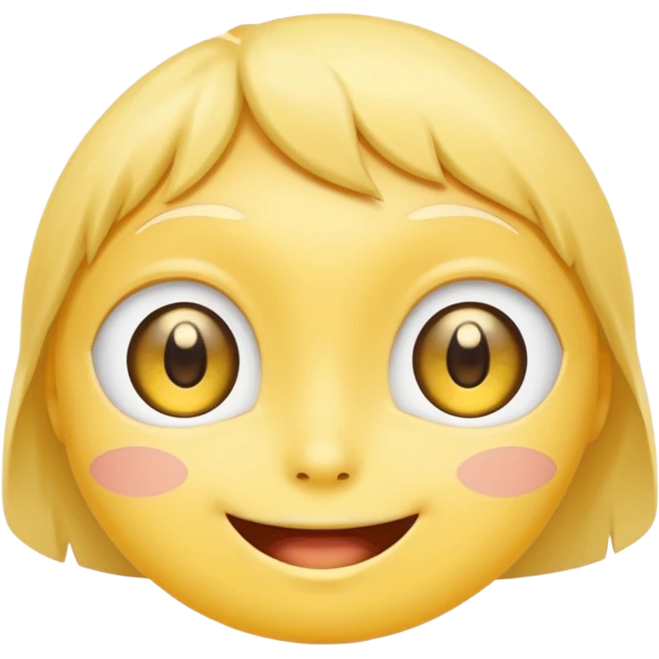 super cute anime eyes classic yellow face cheesy smile emoji