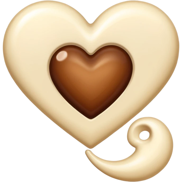 cream letter with brown heart cream letter with brown heart emoji