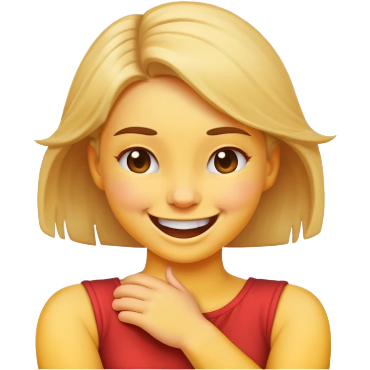 girl emoji with arms crossed on neck laughing emoji