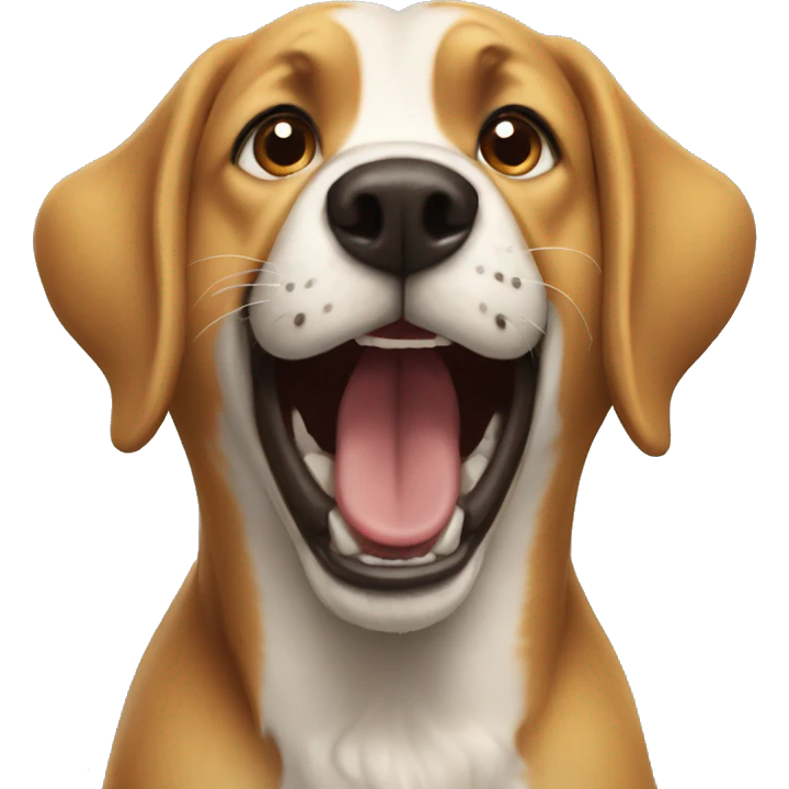 Yelling dog emoji