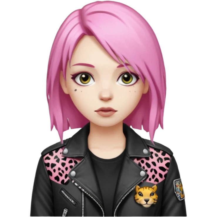 pink haired metalhead animal emoji