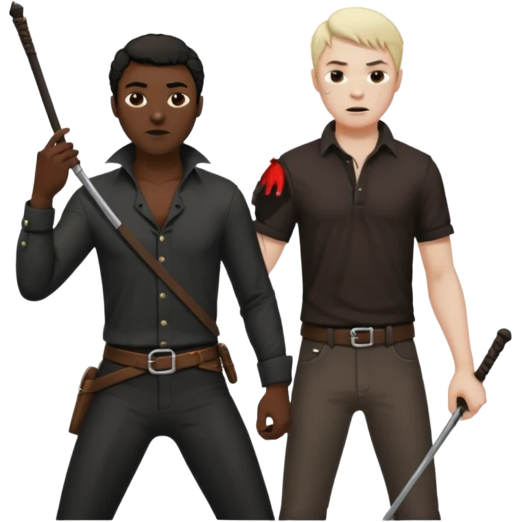 Un homme blanc qui fouette un homme noir emoji