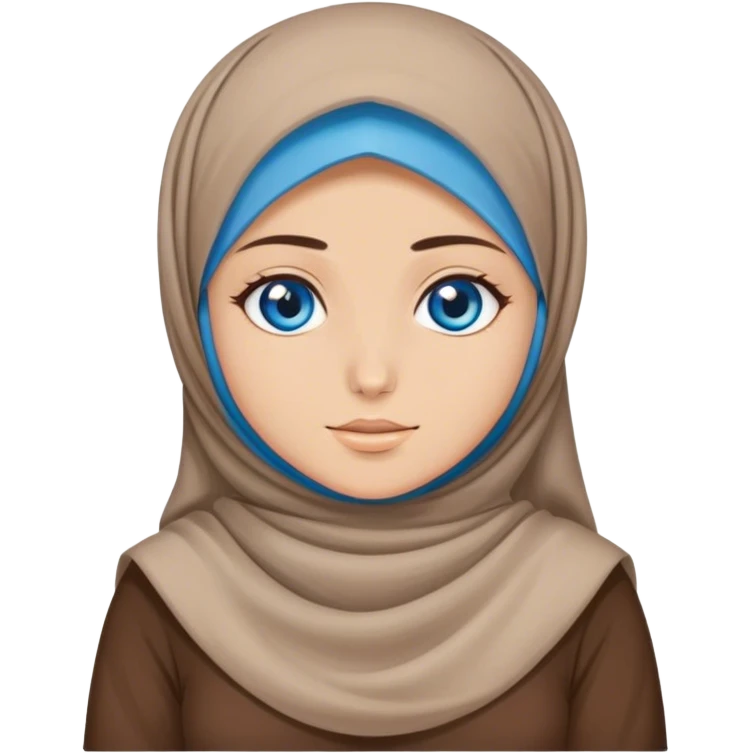 Turkish beautiful finish Konya girl blue eyes with hijab and brown stone dress emoji