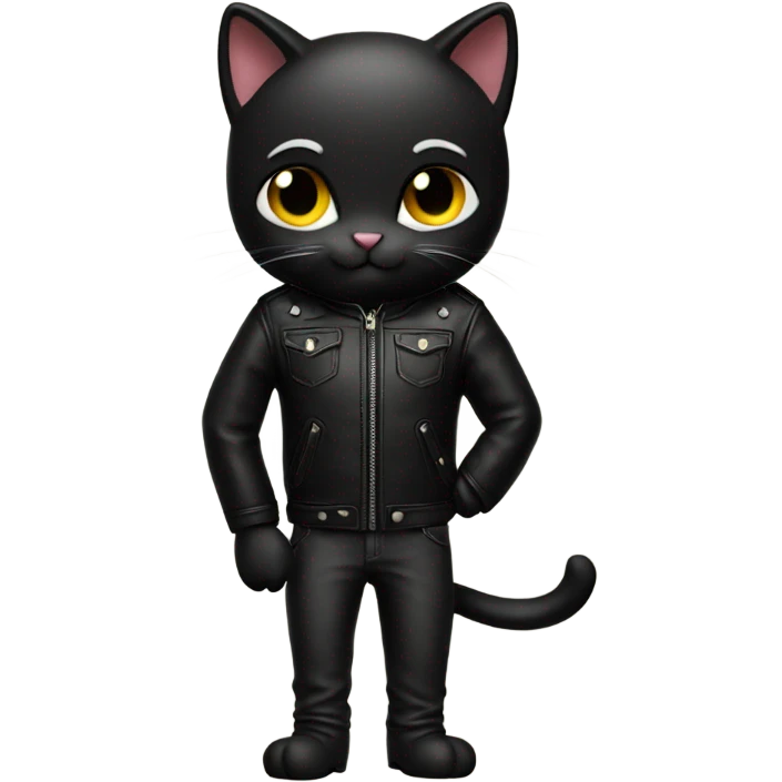black cat leather jacket emoji