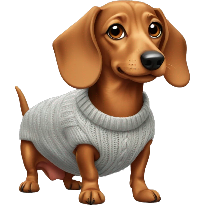 dachshund wearing sweater emoji