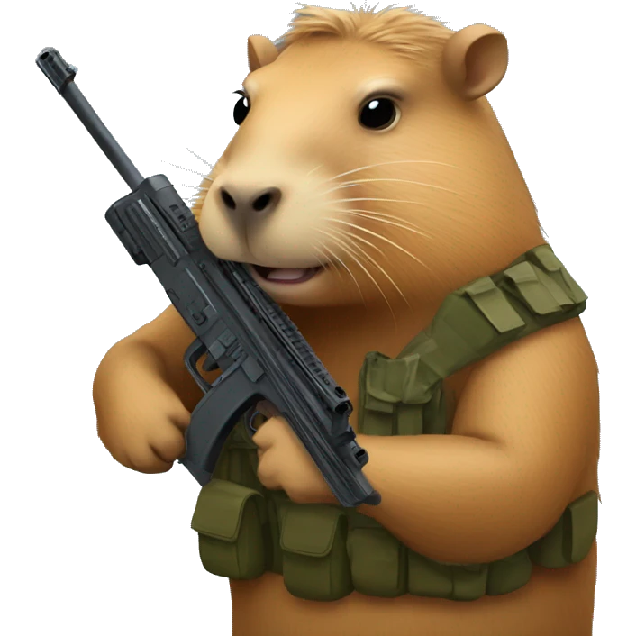Capybara with m240 gun  emoji
