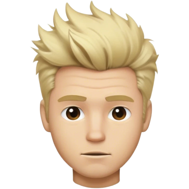 blonde male hair messy textured quiff with tousled front emoji