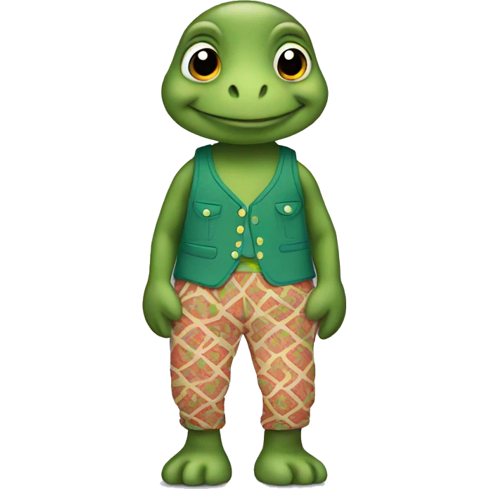 turtle in patterned pants  emoji