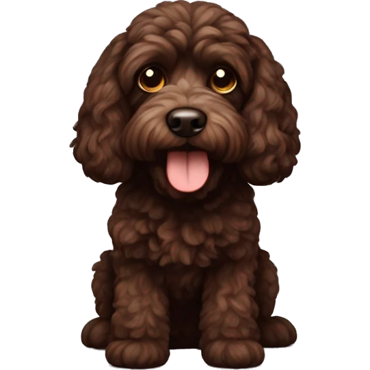 Dark brown cockapoo  emoji