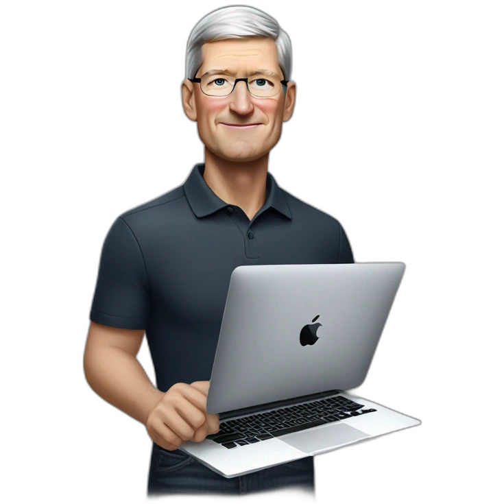 tim cook with macbook pro emoji