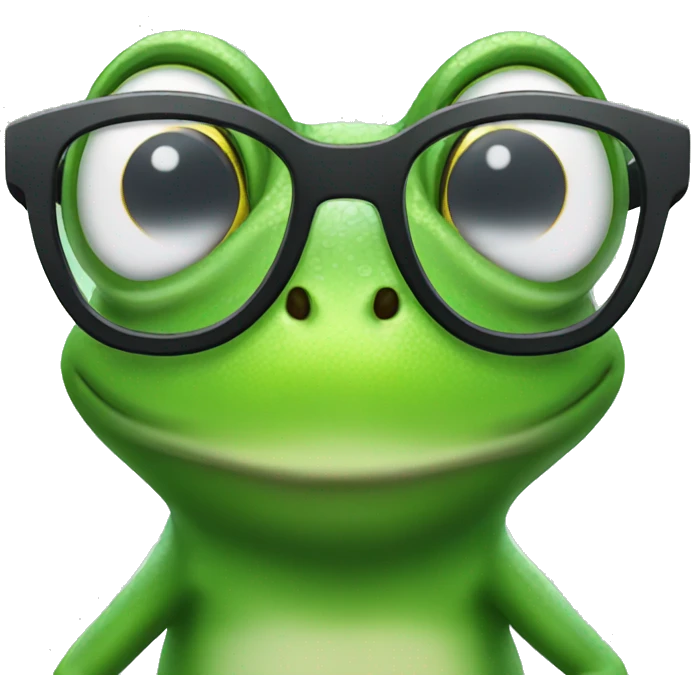 Frog with glasses emoji