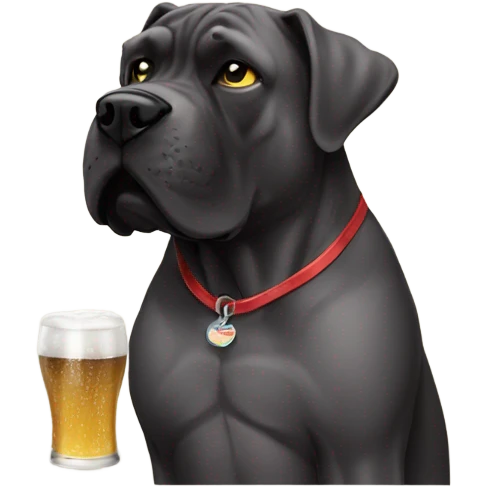 Cane corso drinking beer emoji