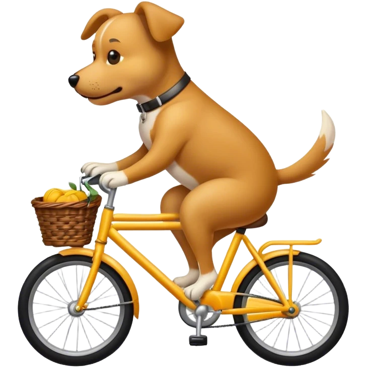 Dog riding a bike emoji