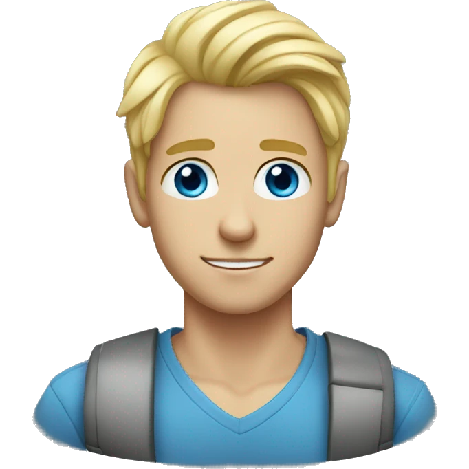 young blonde man with blue eyes  emoji